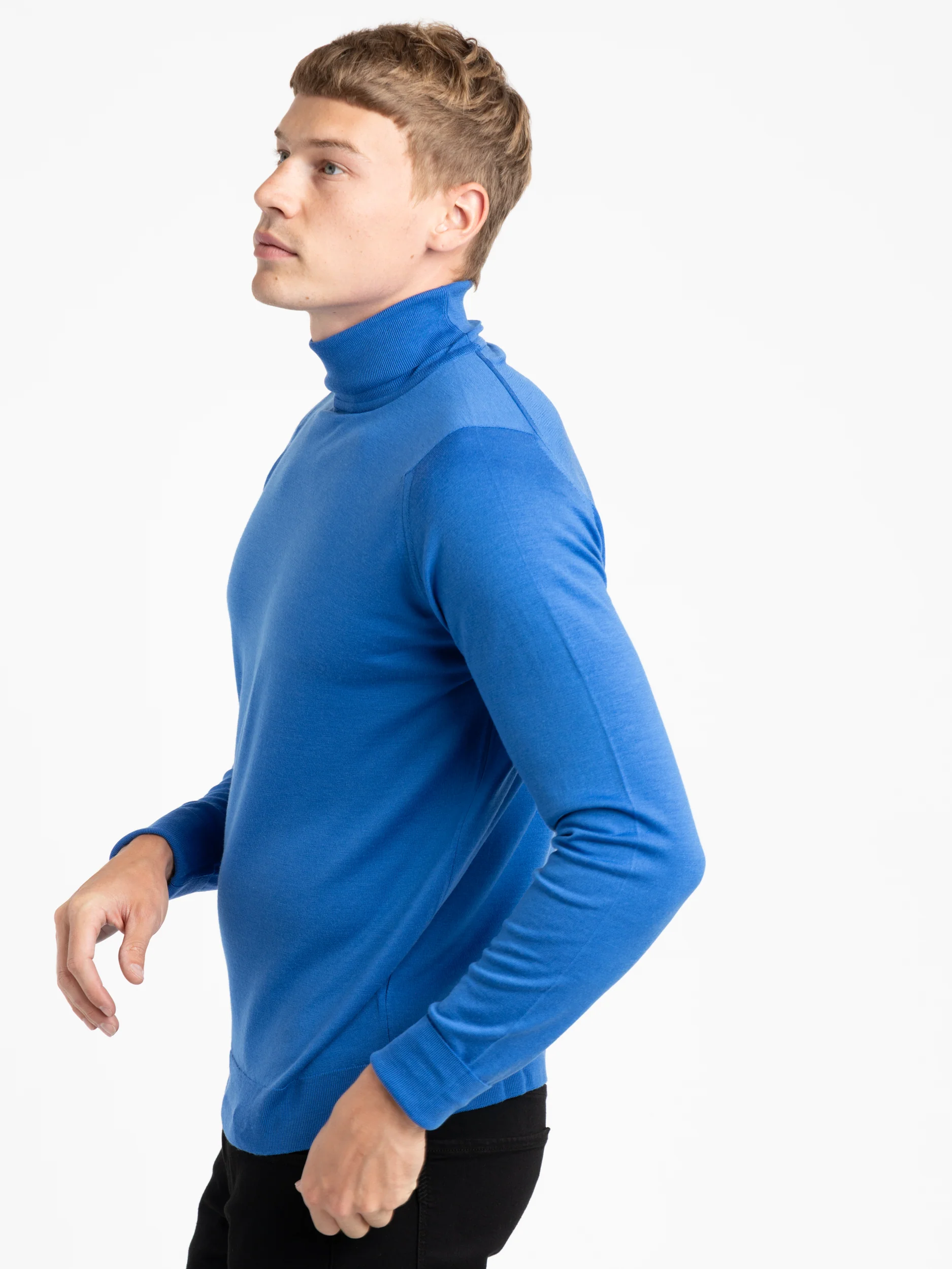 Jay Blue Wool Richards Roll-neck - Image 3
