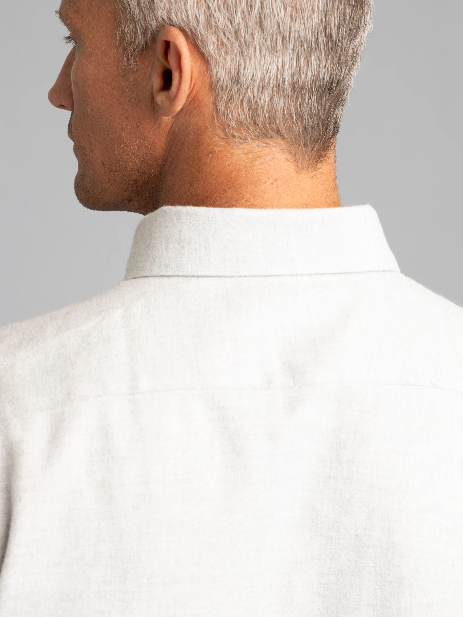 Light Grey Flannel Twill Dress Shirt - Image 5