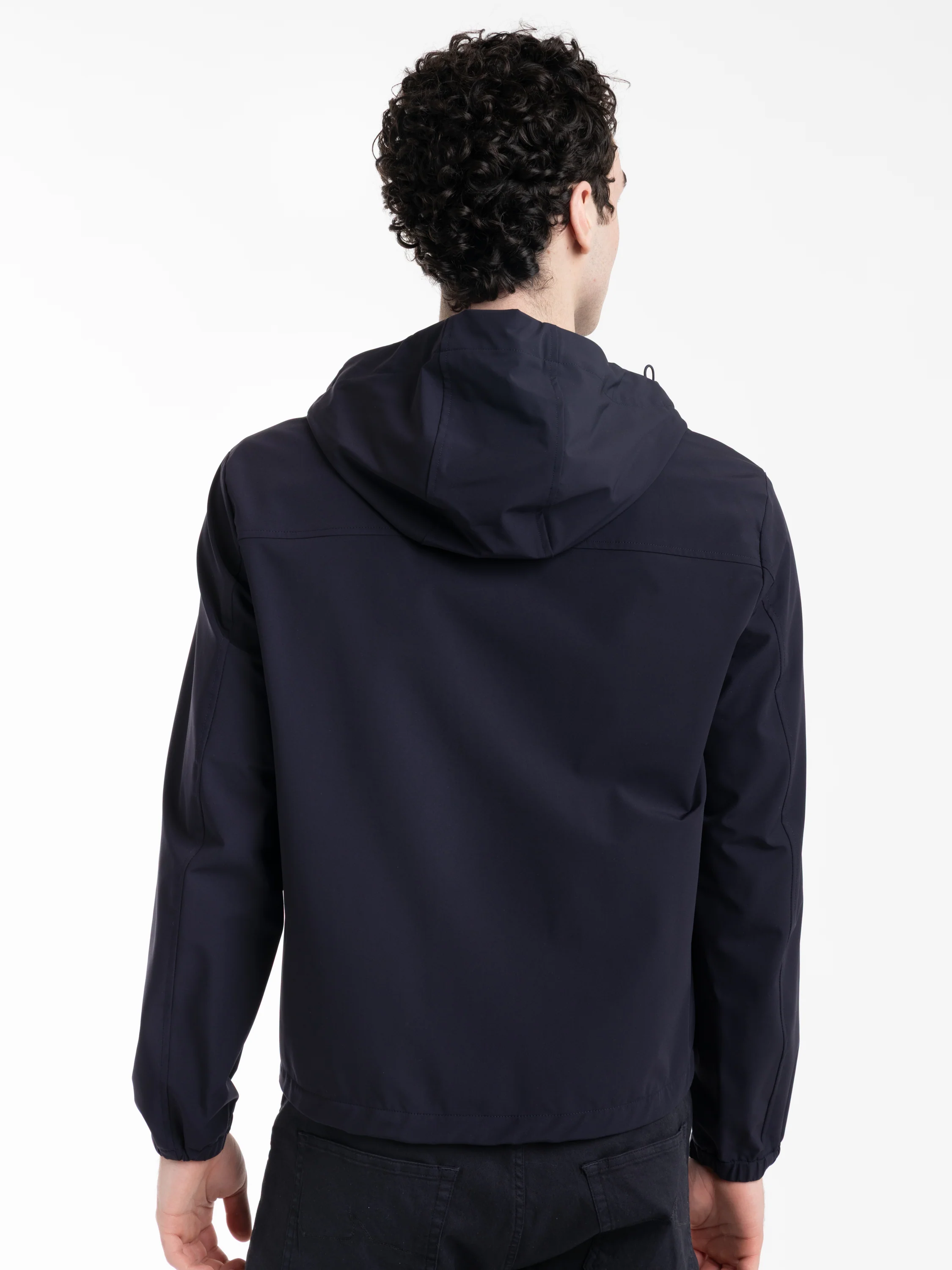 Navy Slim Fit Hooded Jacket - Image 5