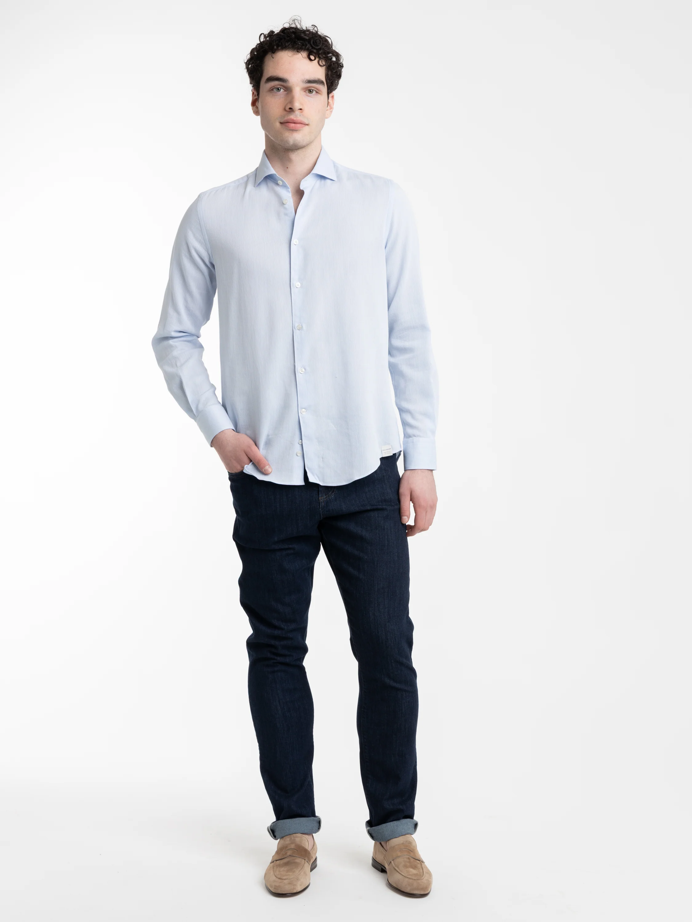 Modern Fit Light Blue Shirt - Image 2
