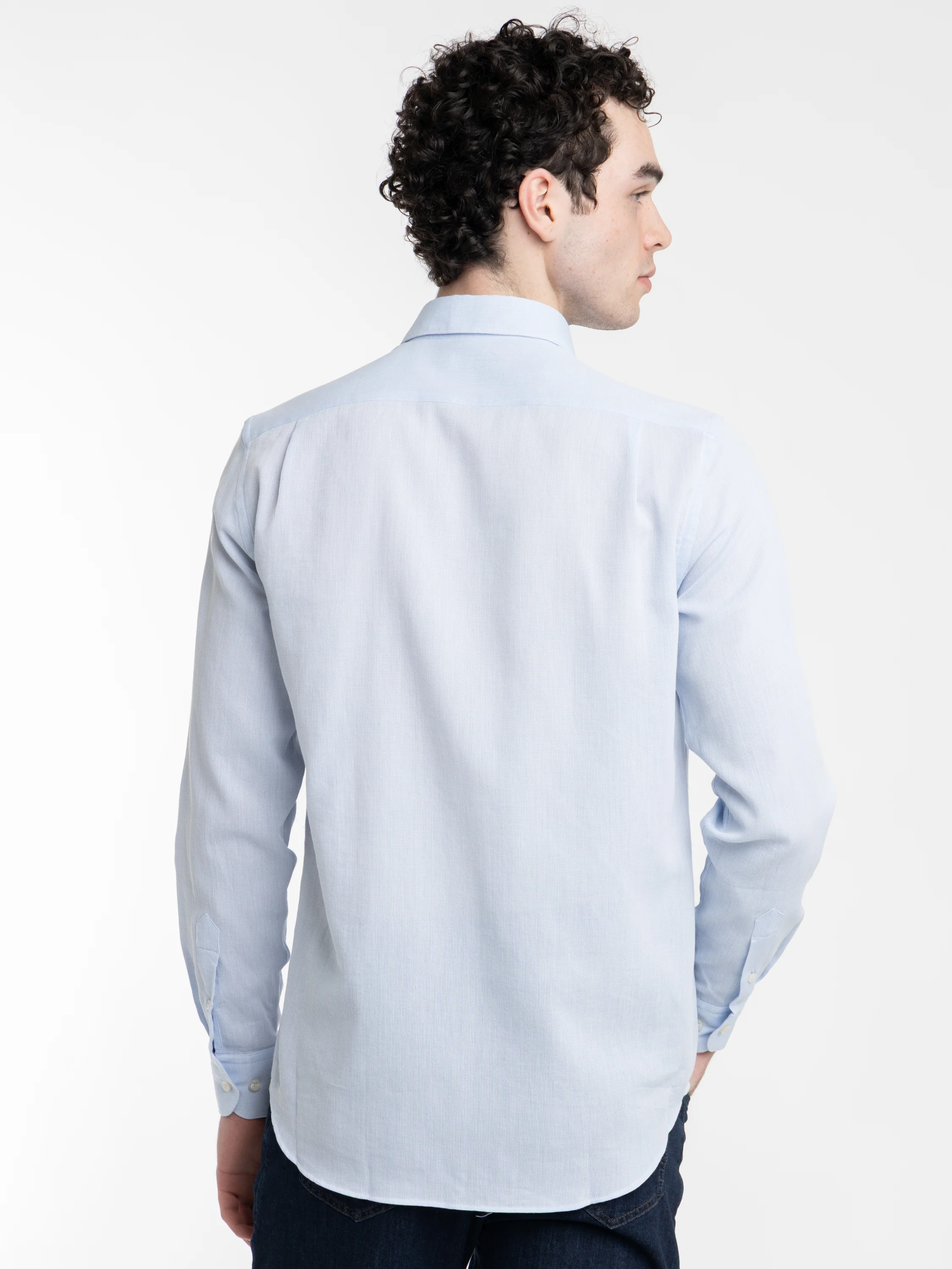 Modern Fit Light Blue Shirt - Image 4