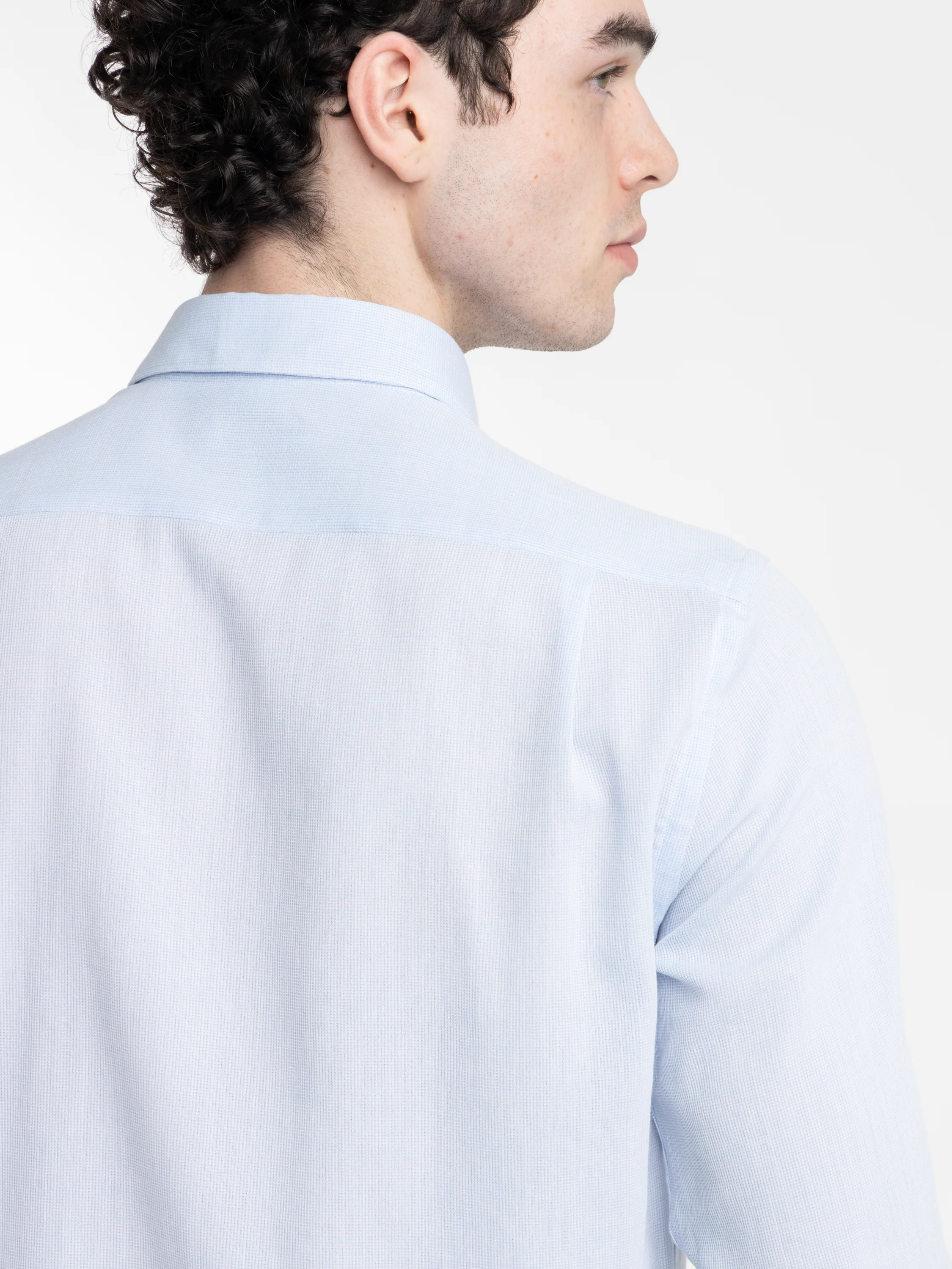 Modern Fit Light Blue Shirt - Image 5