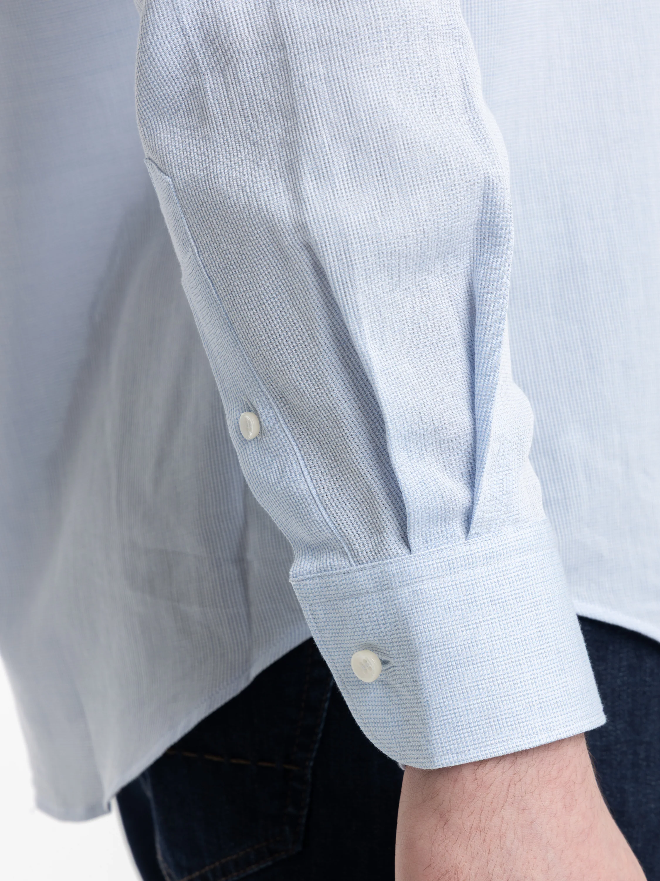 Modern Fit Light Blue Shirt - Image 6