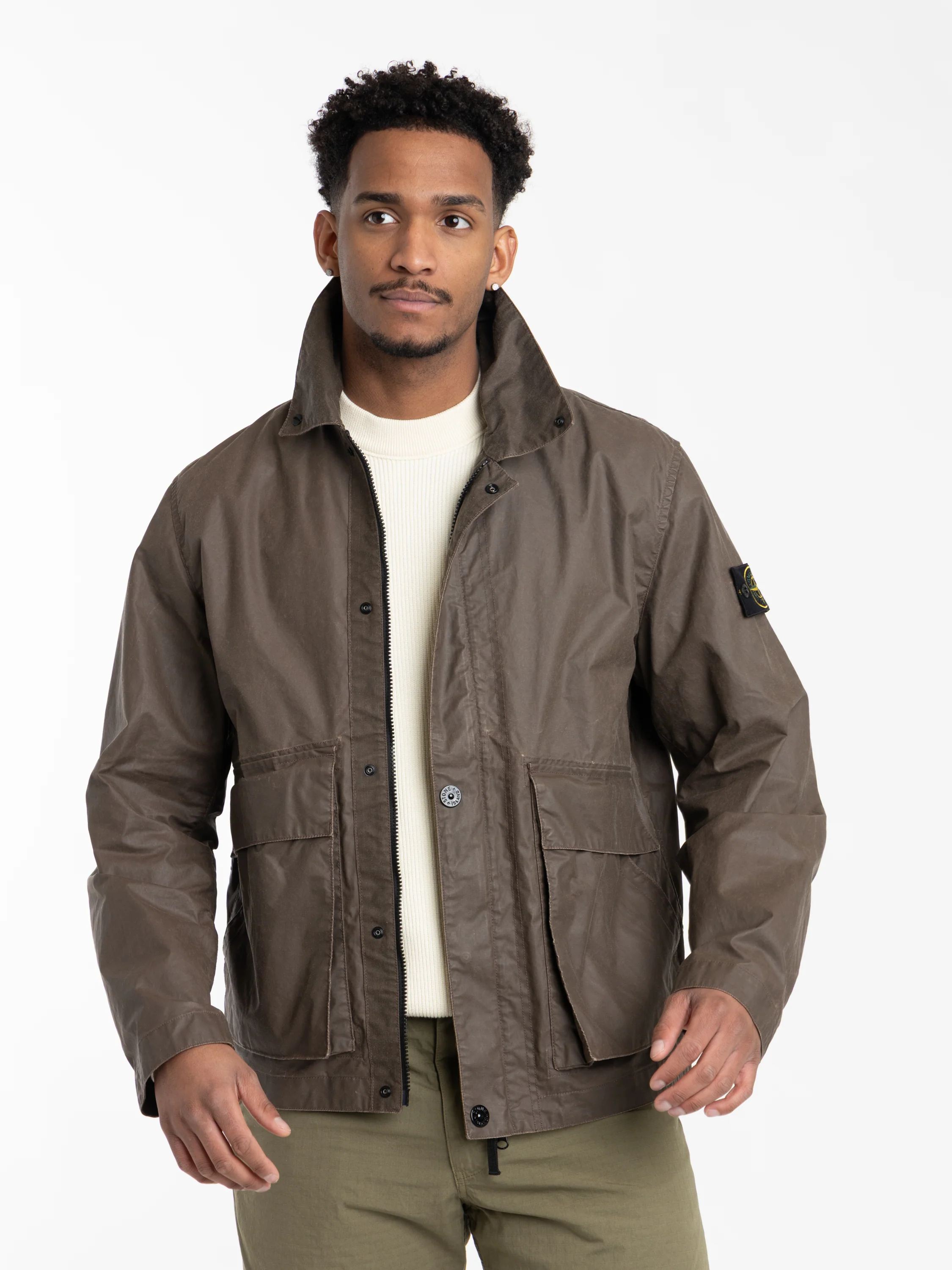 Brown Waxed Pigment Cotton Tela Coach Jacket - Image 2