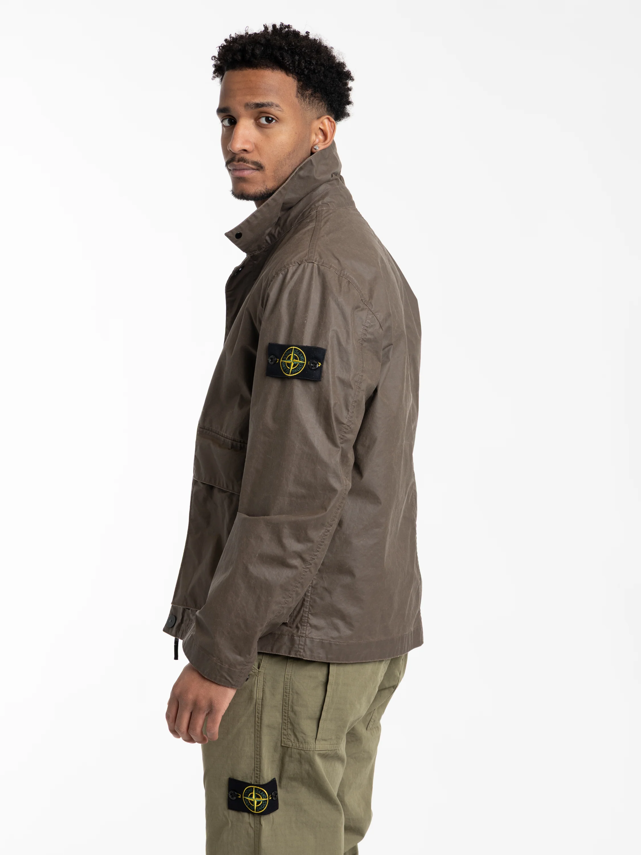 Brown Waxed Pigment Cotton Tela Coach Jacket - Image 3