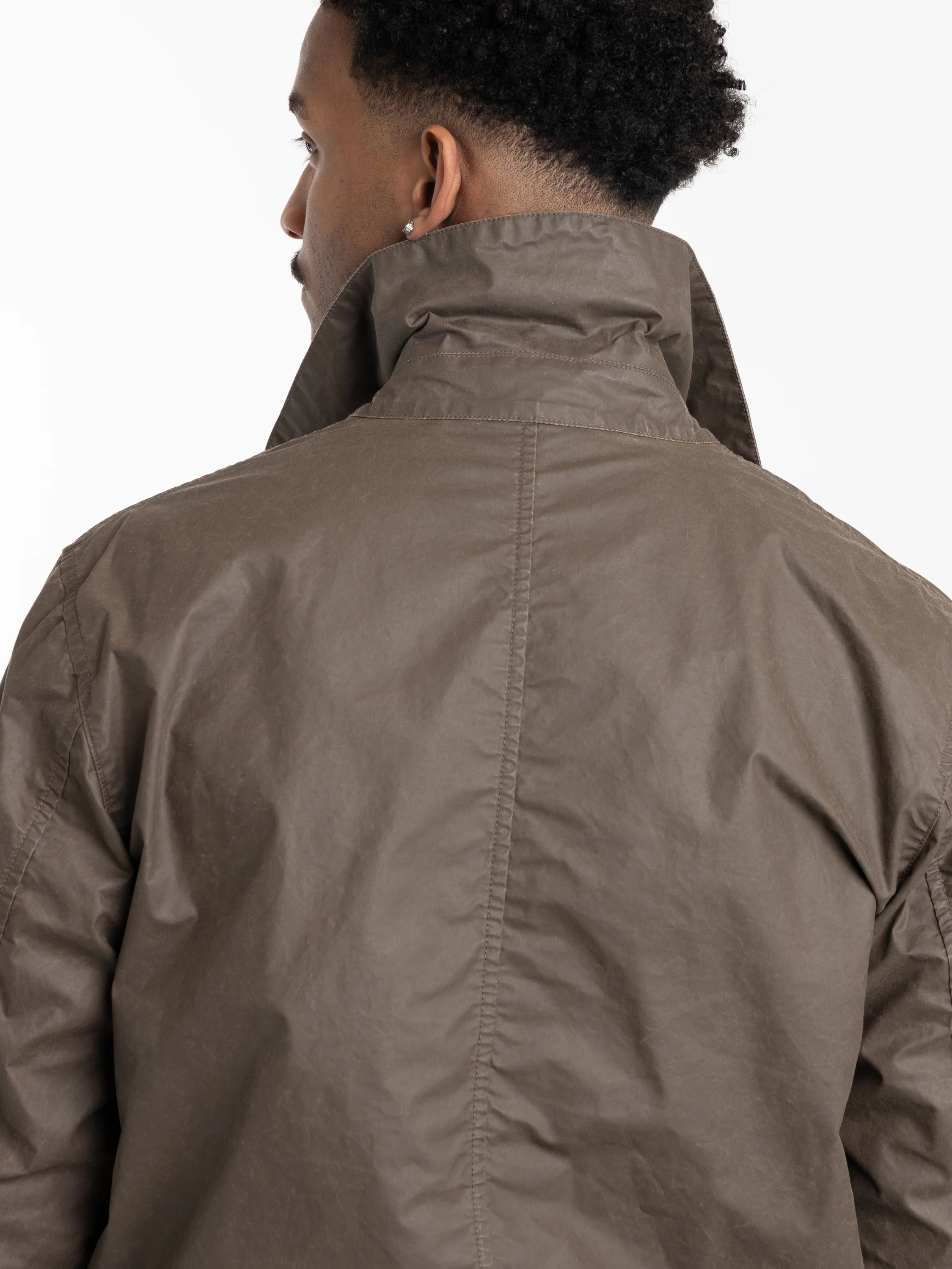 Brown Waxed Pigment Cotton Tela Coach Jacket - Image 5