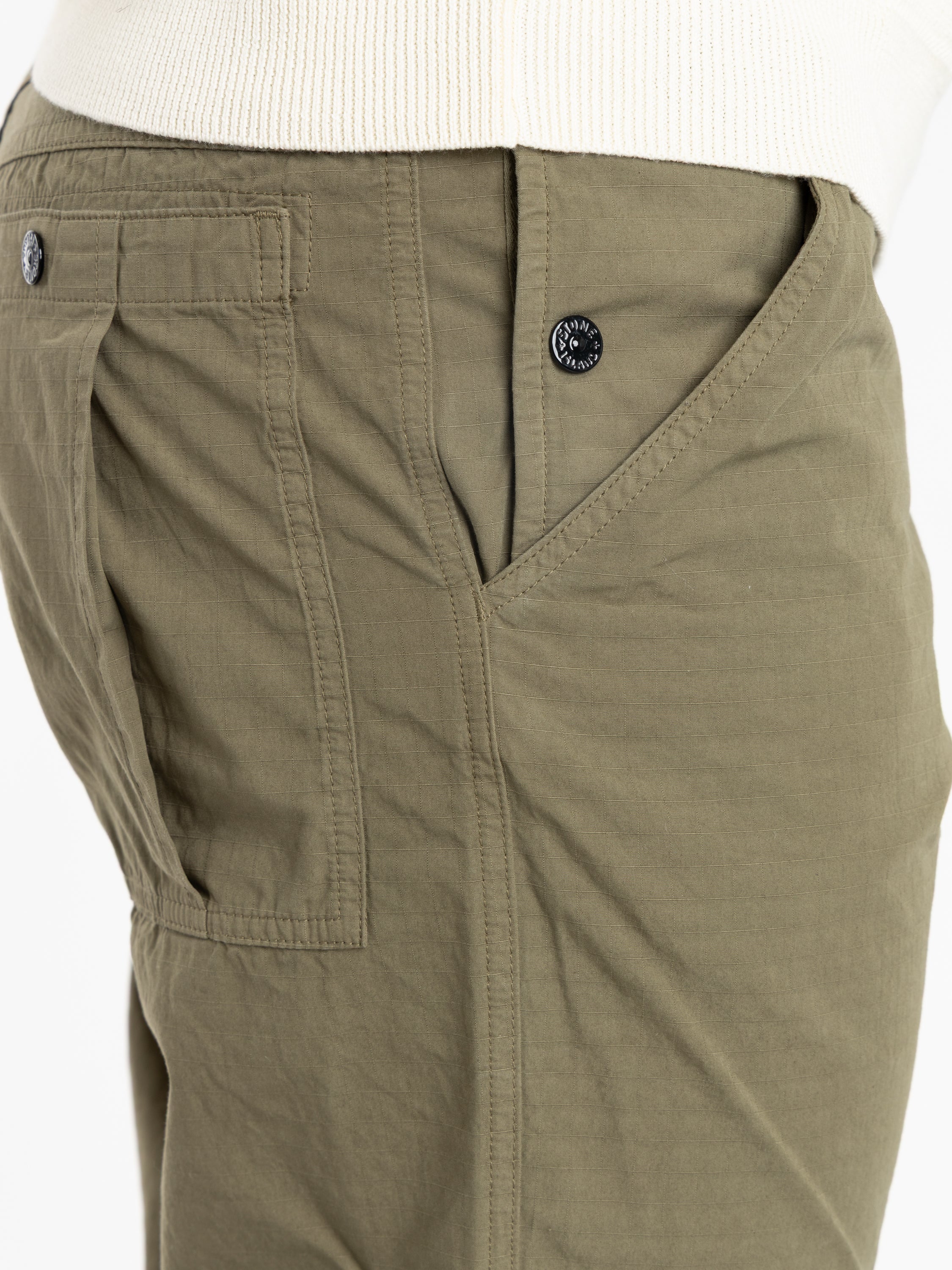 Military Green Mercerised Organic Cotton Ripstop Relaxed-Fit Chino Pants - Image 10