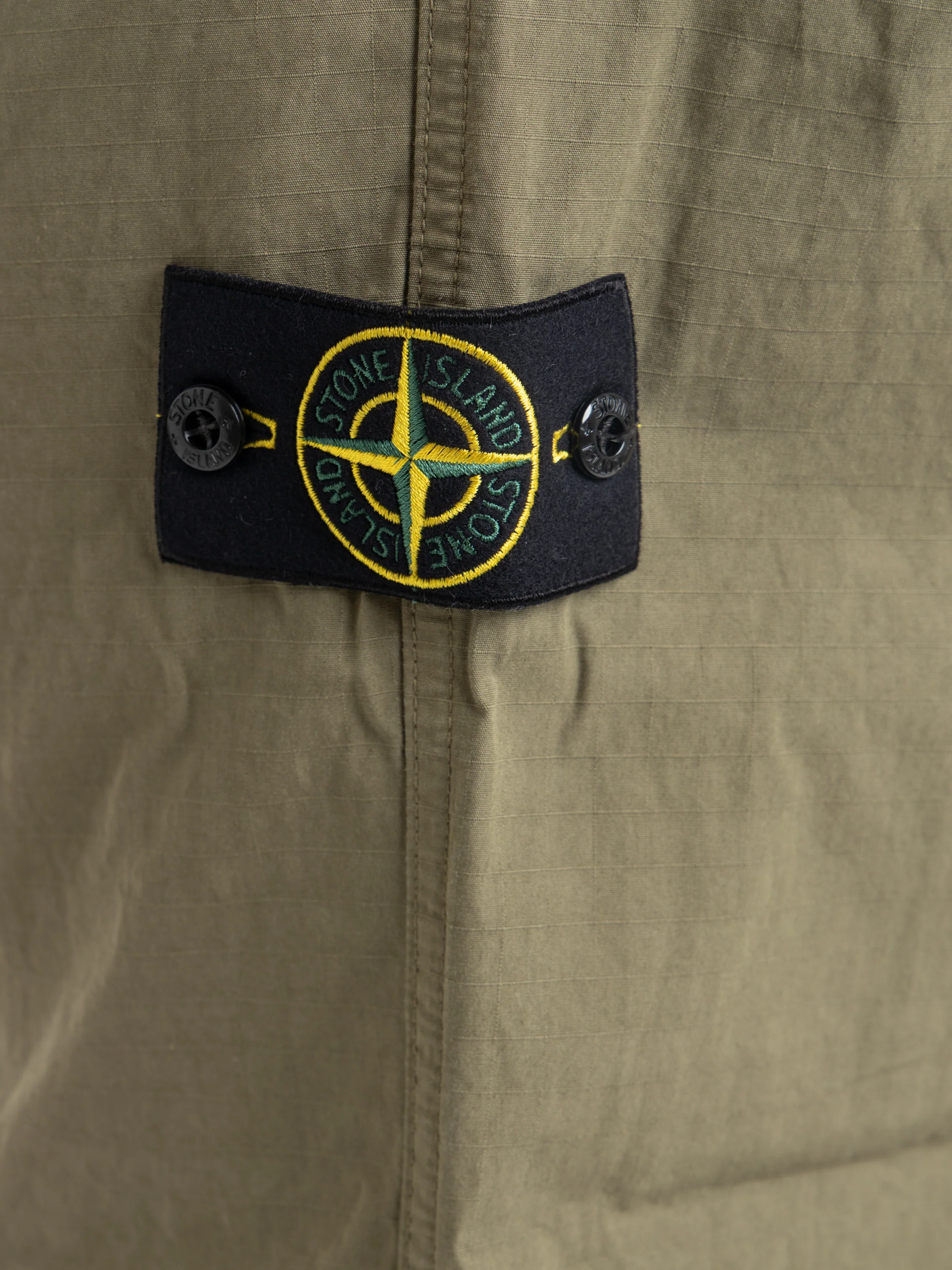 Military Green Mercerised Organic Cotton Ripstop Relaxed-Fit Chino Pants - Image 5