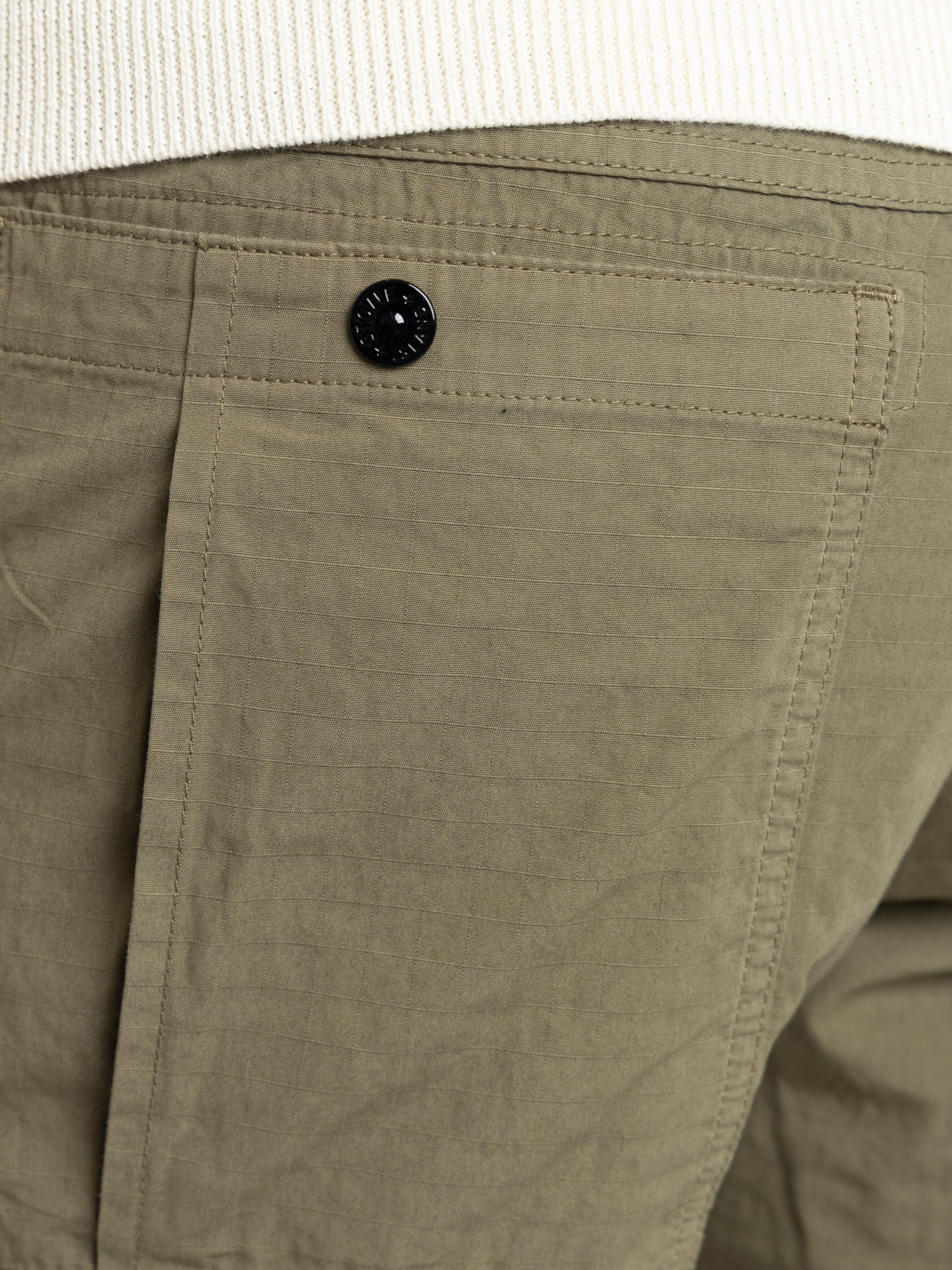 Military Green Mercerised Organic Cotton Ripstop Relaxed-Fit Chino Pants - Image 6