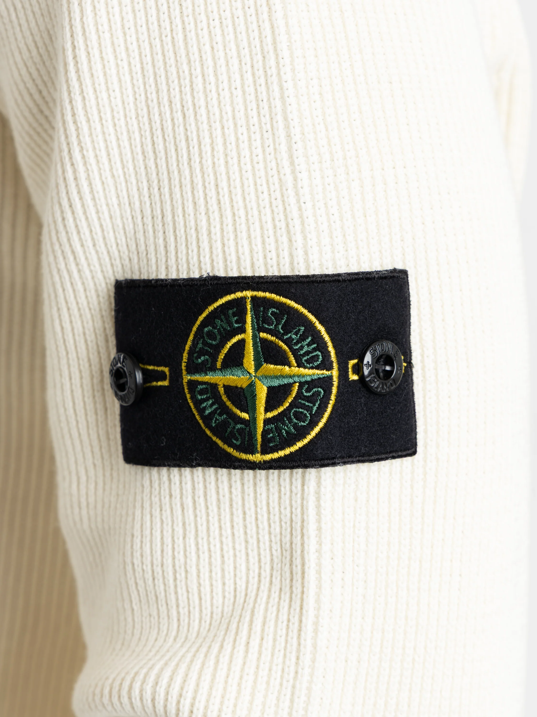 White Mesh Stitch Organic Cotton Fleece Crewneck Sweatshirt - Image 6